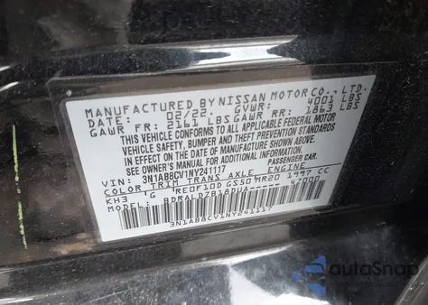 2022 Nissan Sentra Sv Xtronic Cvt from USA, damaged, VIN 3N1AB8CV1NY241117